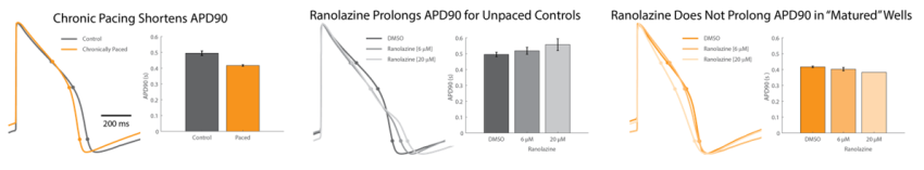 pacing cardiomyoctyes on multwell MEA system APD90