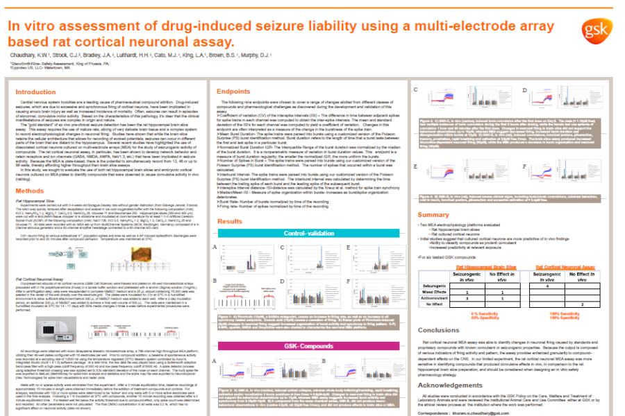 2014 SPS Chaudhary Poster in vitro assessment of drug induced seizure