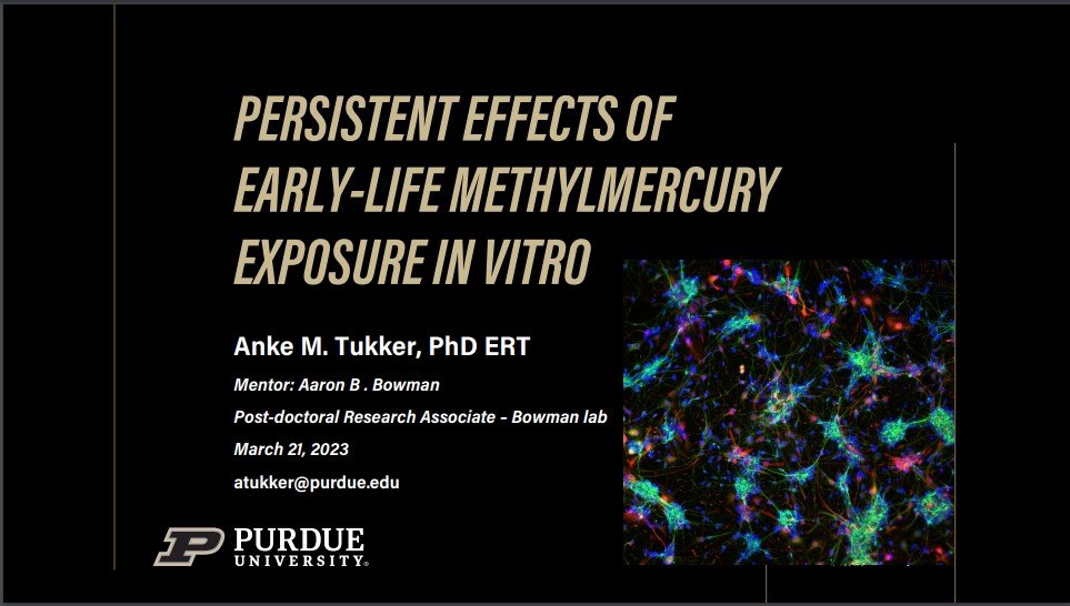 Anke Tukker, Purdue University,  Conference: 62nd Annual meeting of the Society of Toxicology (Poster)